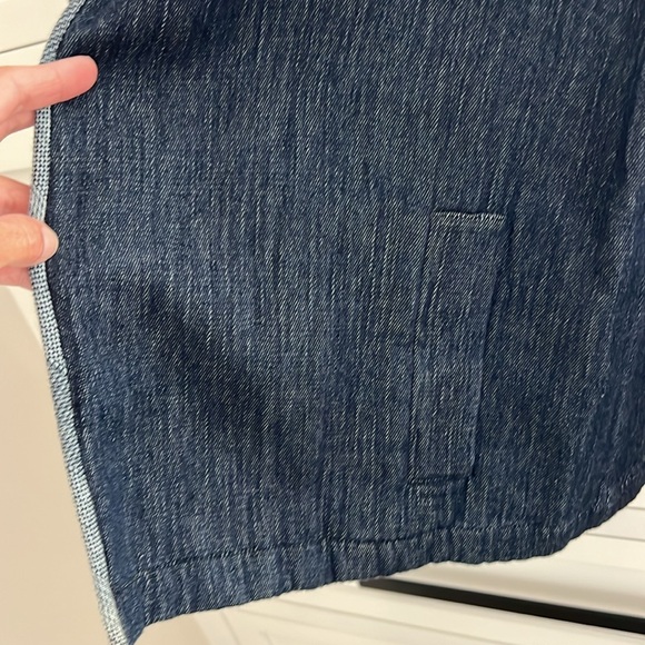 NWT Eileen Fisher Denim Round Neck Short Jacket - Picture 3 of 9